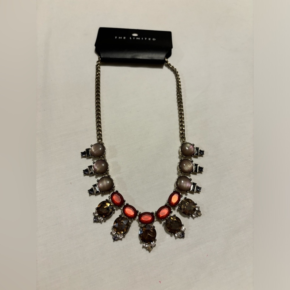 The Limited NWT, multi stone, chunky necklace with extender.